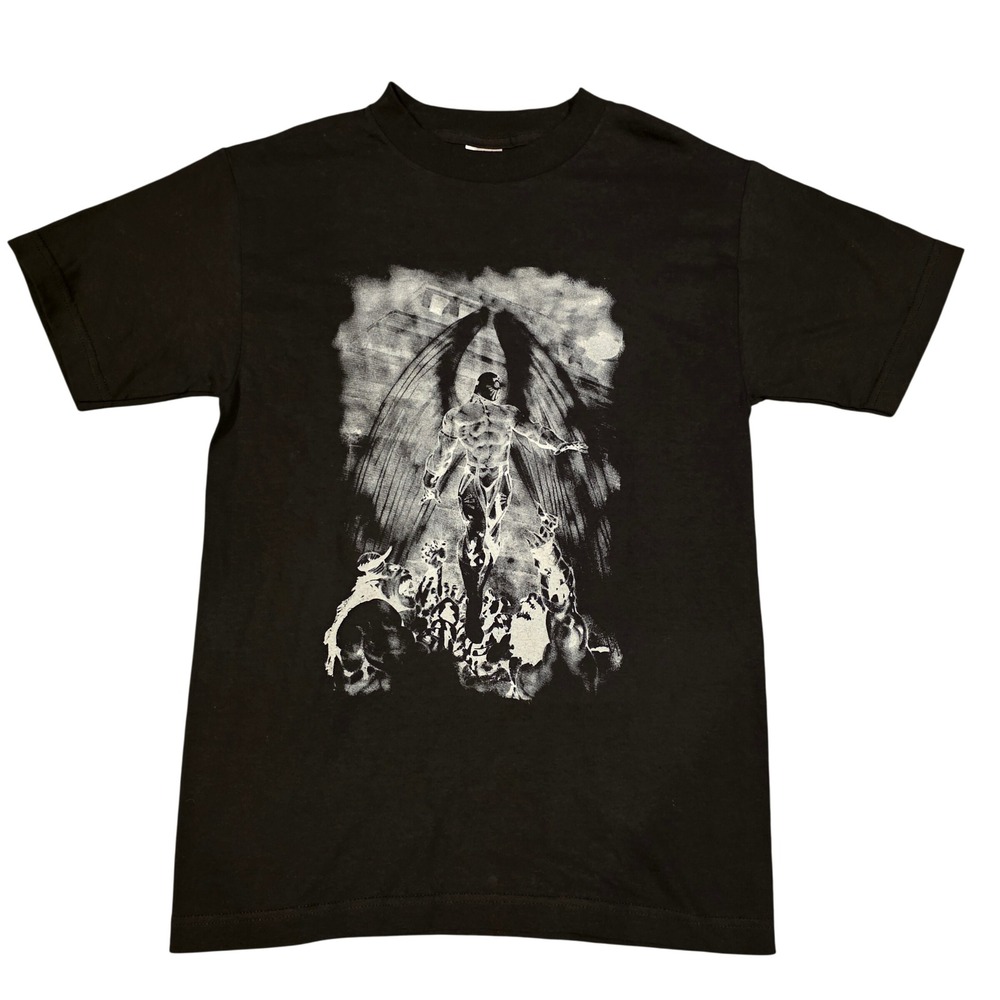 Alstyle Archangel Michael vs Demon Graphic T-Shirt Black Small Gothic Religious
